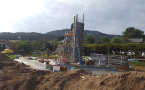 Opaževanje in armiranje jaška za dvigalo